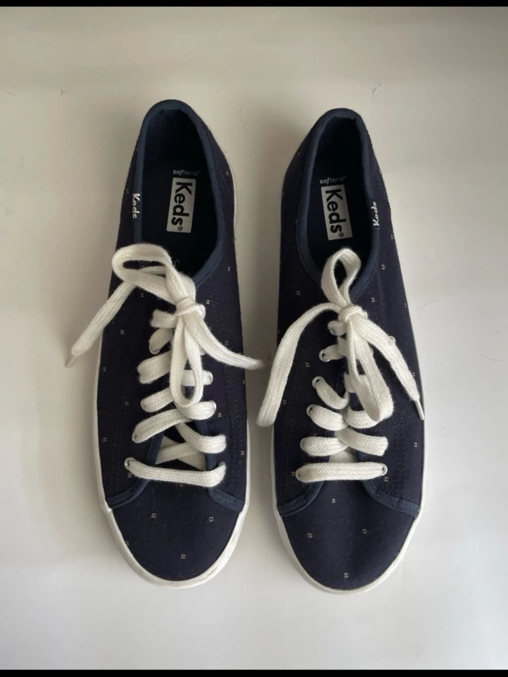 Keds Navy Canvas Sneakers with White Laces - Picture 2 of 5